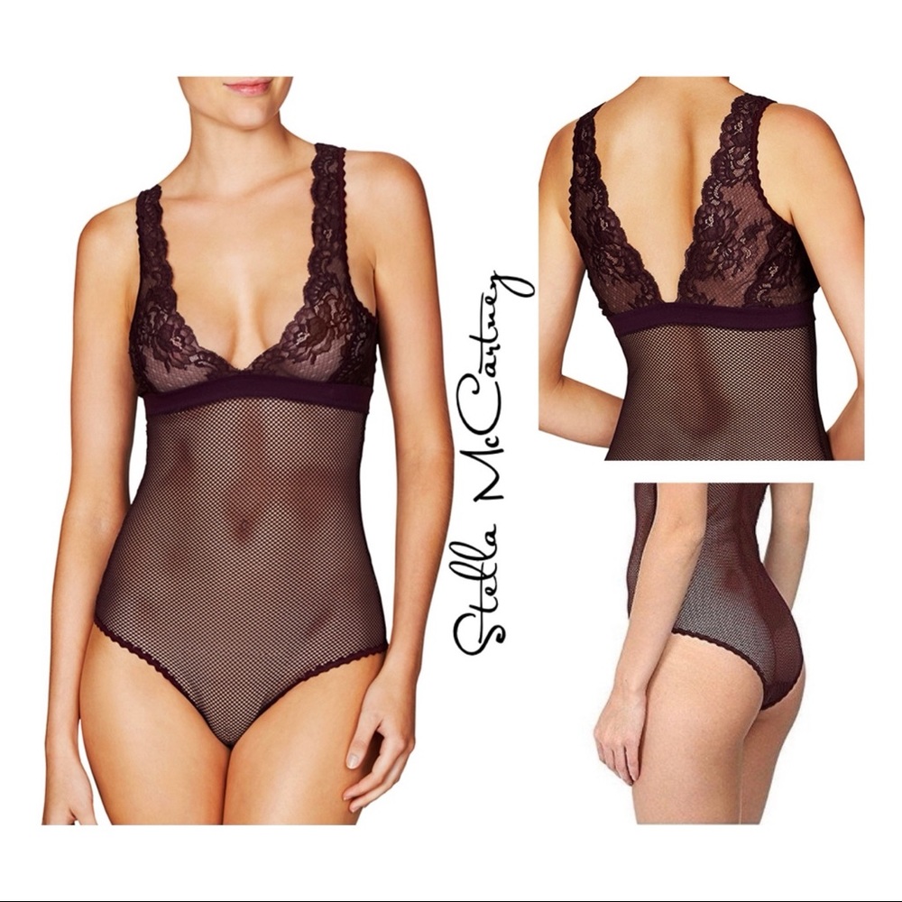 Stella McCartney Purple Lace Mesh Bodysuit Sz S